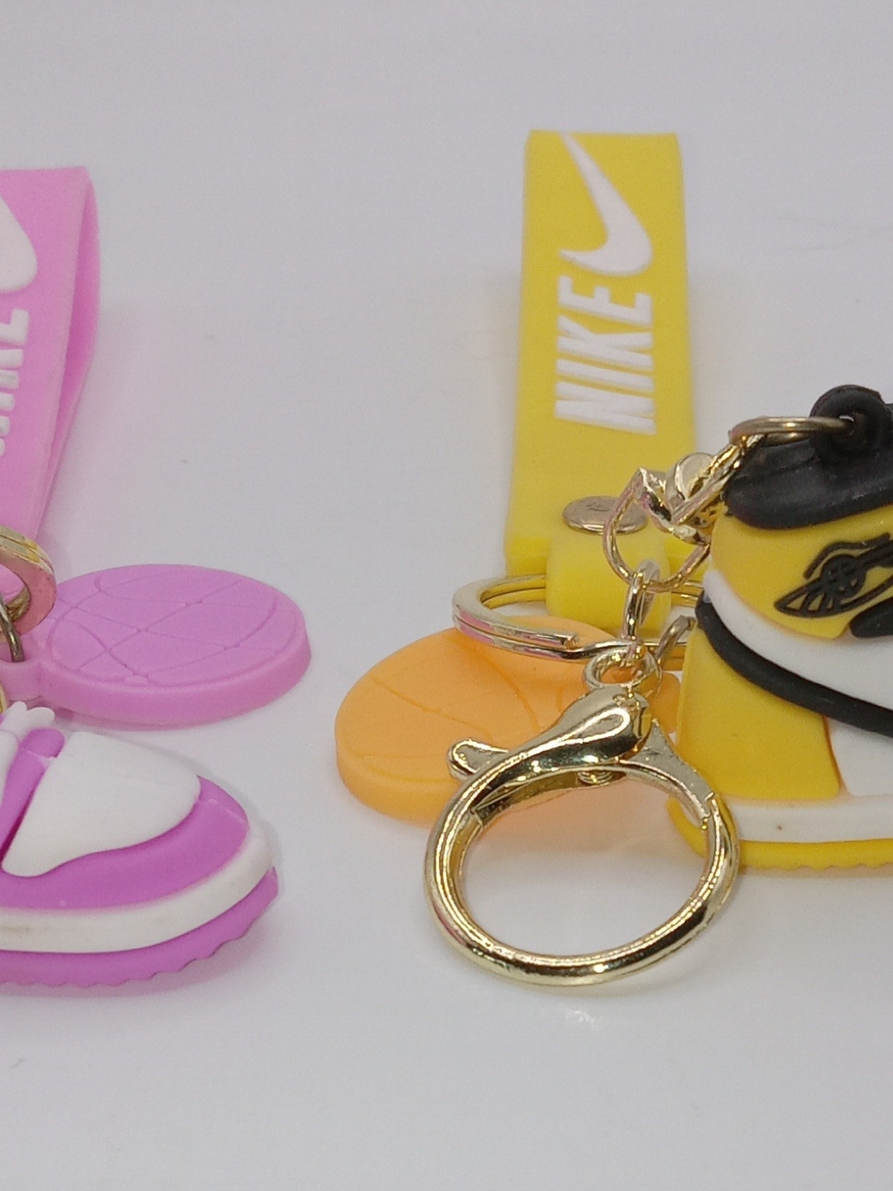 Nike Yellow and Pink Basketball Sneaker Keychain Backpack or Purse Charm